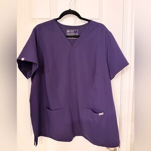 Figs Women's Deep Purple V-Neck Shirt